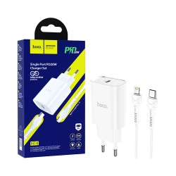 Hoco Charger N14 Smart Charging PD20W with Cable Type-C to Lightning 1M White Hoco Charger N14 Smart Charging PD20W with Cable Type-C to Lightning 1M White